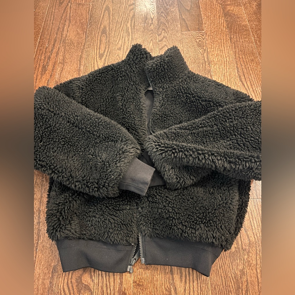 The Group Babaton Black Antic Cozy Sherpa Zip-Up Jacket XS